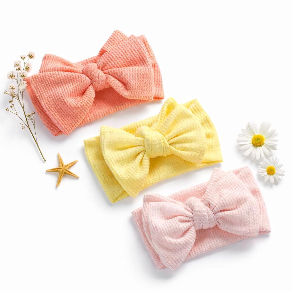 Lumi Bow Headband – Soft Waffle Knit Baby Headband