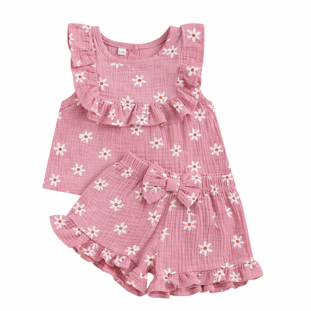 Amaya Daisy Print Two-Piece Set – Blush